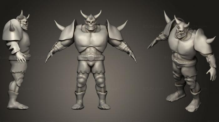 Статуэтки герои, монстры и демоны (Череп Орка, STKM_1535) 3D модель для ЧПУ станка